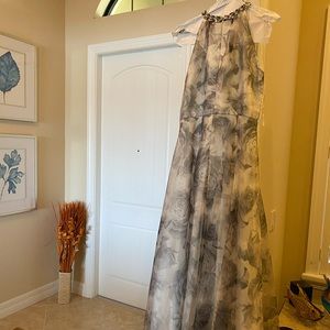 Eliza J Dress in Grey Floral Pattern